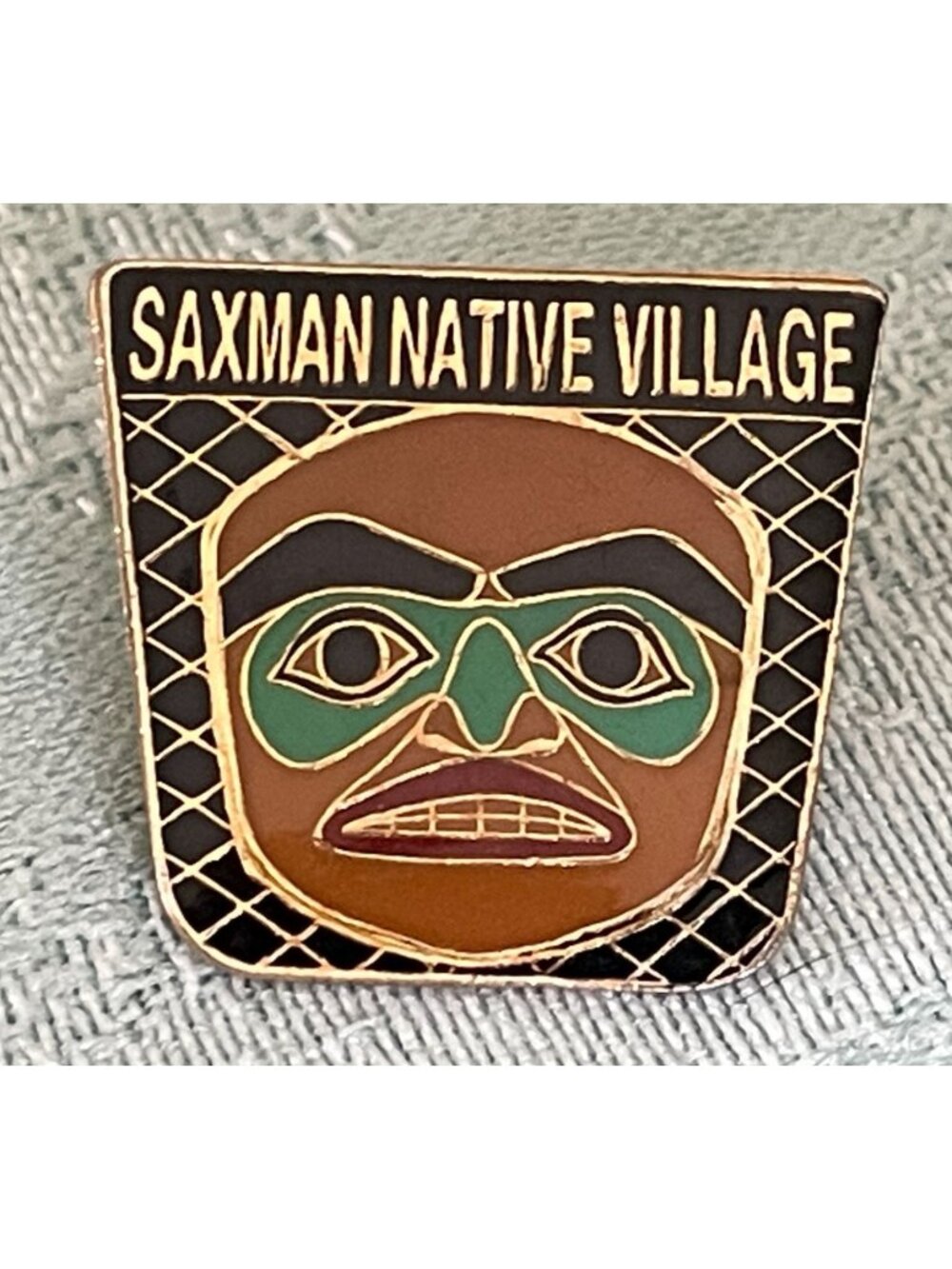 Saxman Native Village Alaska Pin - Tlingit Totem Mask - Ketchikan Souvenir 1"